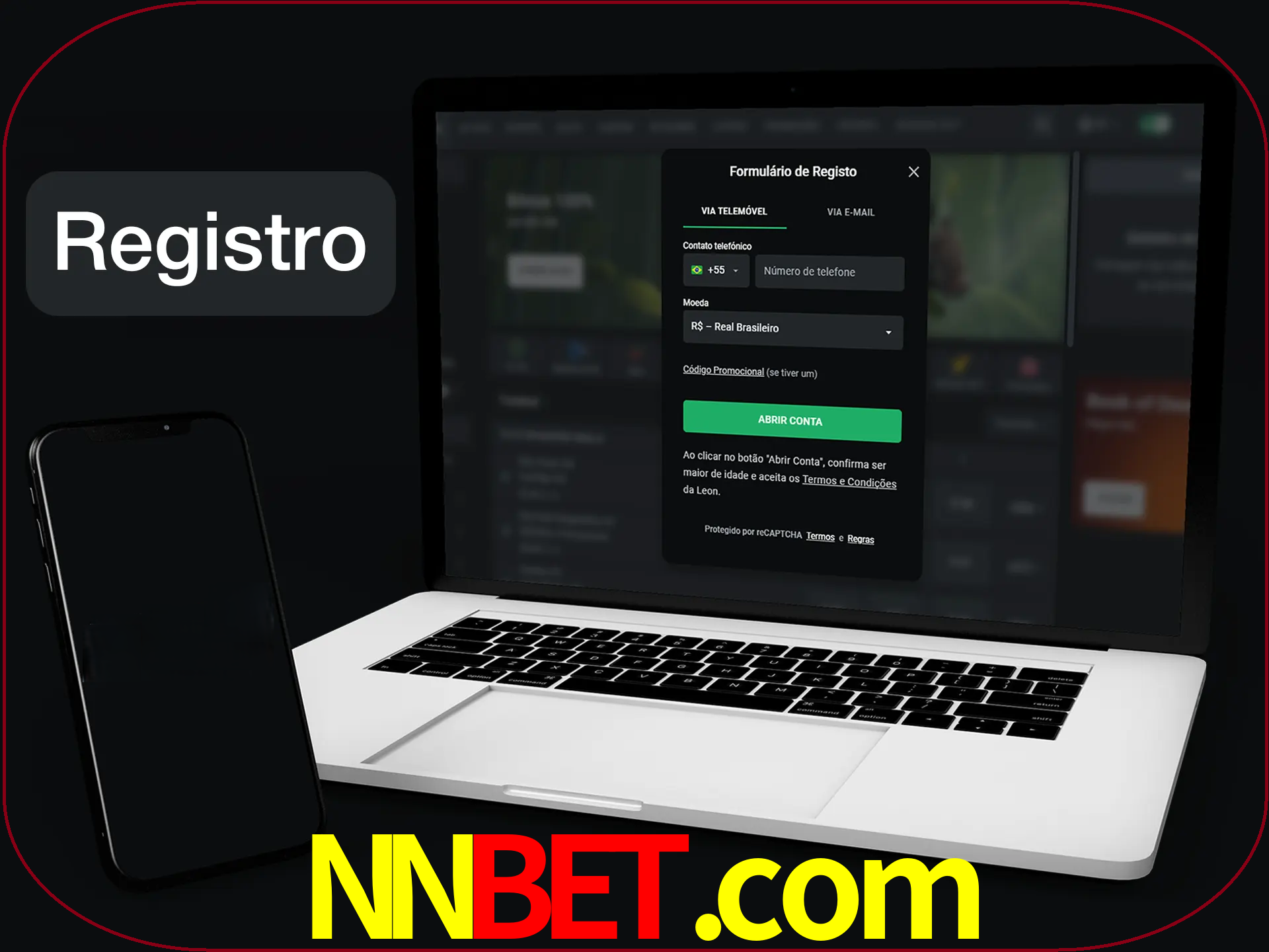 O registro na LeonBet é simples.
